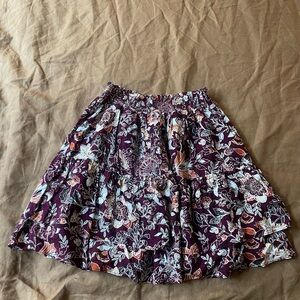 BB Dakota Burgundy Floral Mini Skirt